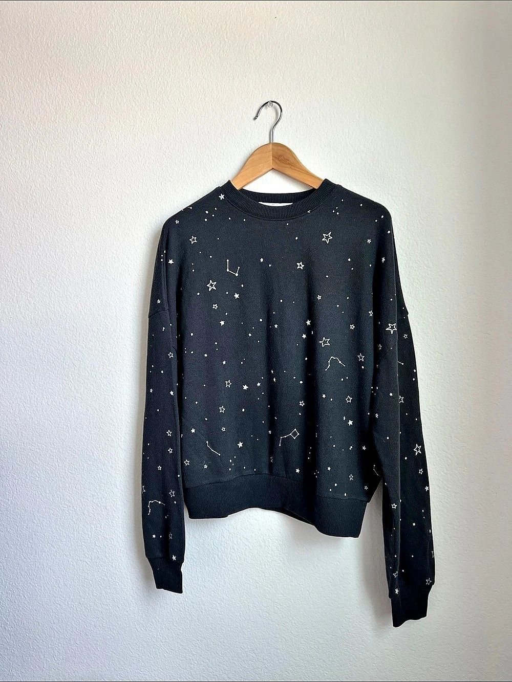 Wildfox Star Light Fifi Sweatshirt in Black & White Size Small NWT
